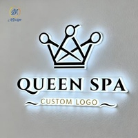 Enseigne LED 3D personnalisée haute luminosité avec lettres rétroéclairées en acrylique, signalétique murale extérieure, décoration lumineuse pour café, logo LED pour magasin