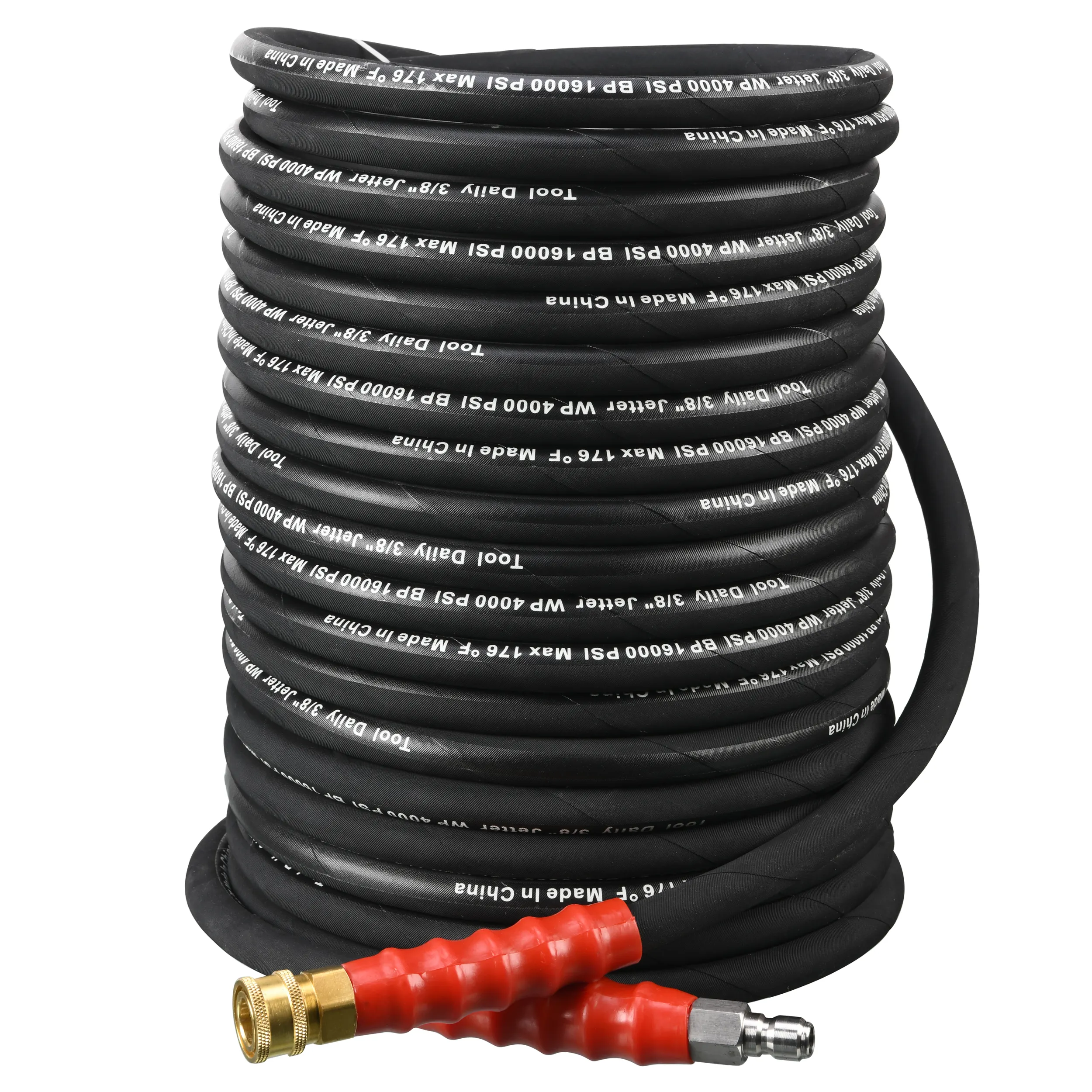 50 Ft 3/8 Pressure Washer Hose High Tensile Wire Braided Power Washer Hose