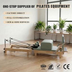 ZENJOY Reformer de Pilates Classique Pliable en Chêne pour Usage Domestique, Glisse Silencieuse et Fluide, Entraîneur de <span class=keywords><strong>Yoga</strong></span> et Pilates Gain de Place - Product Image 1