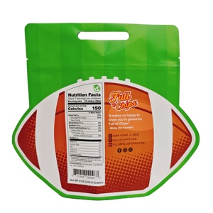 Bolsa de plástico con logotipo personalizado, bolsa de forma especial única, plana, suave al tacto, troquelado, cierre de cremallera, bolsas de Mylar con punto UV - Product Image 1