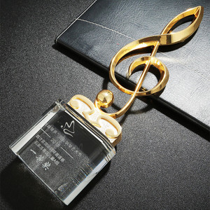 Trofeo di Lusso in Oro a Forma di Nota Musicale e Chiave di Violino, Targa Premio per Campioni di Canto e Festival Musicali - Product Image 5