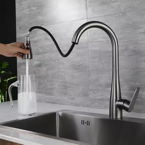 Robinet <span class=keywords><strong>de</strong></span> cuisine moderne en acier inoxydable à poignée unique, pulvérisateur extractible, multifonctionnel, avec noyau <span class=keywords><strong>de</strong></span> valve en céramique, installation facile, hôtel - Product Image 2