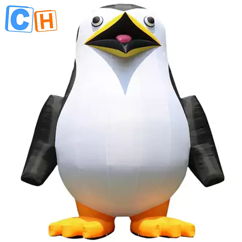 CH penguin theme inflatable cartoon costume for advertising giant advertising inflatable zoom model with led lig