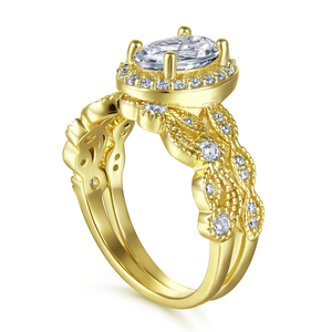 Wholesaler Women's 925 Sterling silver Rose Gold Plated Prong Setting Oval Cut Clear 1.5ct CZ Diamond Frame Engagement <b>rings</b> - Product Image 4