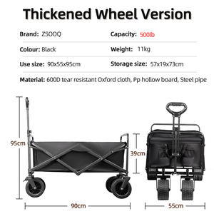 Troli Tugas Berat 500LBS Roda Tangki Lipat Gerobak Belanja Troli Ringan untuk Berkemah - Product Image 2