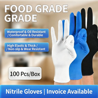 Gants en vinyle et nitrile de qualité alimentaire, avec logo personnalisé, jetables, pour la maison, la cuisine, le nettoyage, le tatouage, le travail, gants noirs