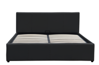 Kunstleder Schwarzes PU-Polsterbett Europäisches Softbett Kingsize-Bettgestell Ottoman-Bett mit Stauraum