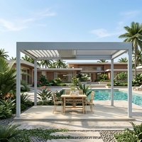 Meubles d'extérieur, ensembles de meubles de jardin, pavillon en aluminium, abri contre la pluie, protection solaire, pergola bioclimatique, accessoires