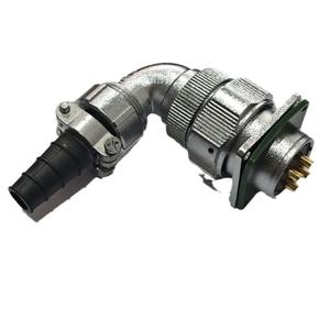 Conector de Aviación WY24 de Ángulo Recto, Impermeable, de Aleación de Zinc, Montaje en Panel, Contactos de Cobre Chapados en Oro para Comunicación - Product Image 1