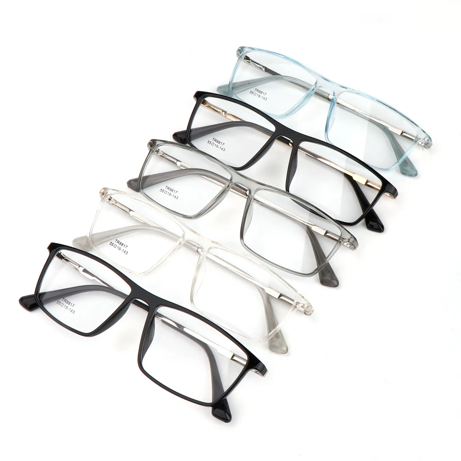 Fashion Women Glasses Frame Clear TR90 Metal Square Eyeglasses Eyeglasses Frames Men TR90 Optical Frames Eyeglasses for Unisex