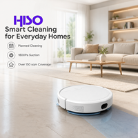 Robot aspirateur intelligent 1800Pa à forte aspiration, robot de balayage rechargeable par USB, nettoyage programmé, usage hôtelier, couverture de 150 m²