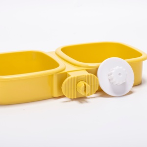 Comedero Doble Colgante para Jaula, Antiderrames, de Plástico, para Mascotas Pequeñas, Cachorros y Gatitos - Product Image 1