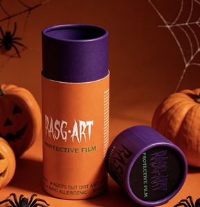 Tubo de Papel Biodegradable Impreso Personalizado, Caja de Cartón Cilíndrica Personalizable de Tamaño Completo para Empaque de Dulces de Halloween y Navidad - Product Image 4