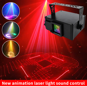 Nueva animación 3D láser etapa luz DMX Control de sonido DJ baile fiesta luces proyector disco haz de luz para Karaoke club nocturno - Product Image 5