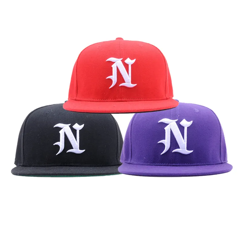 Custom fitted flat cap closed back closure snapback hat