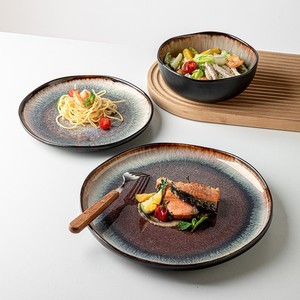 Assiettes et bols en céramique de porcelaine de vente chaude bol à salade de fruits four mariage <span class=keywords><strong>Restaurant</strong></span> assiette et plat <span class=keywords><strong>vaisselle</strong></span> <span class=keywords><strong>vaisselle</strong></span> <span class=keywords><strong>vaisselle</strong></span> - Product Image 3
