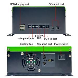 โรงงานผลิตแผงโซลาร์เซลล์ 24v 12v 220v ไฮบริด คลื่นไซน์บริสุทธิ์ 500W พร้อมพอร์ต AC Output โซลาร์เซลล์ประสิทธิภาพสูง 100% - Product Image 5