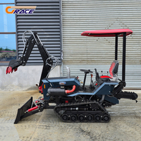EPA Euro 5 Mini cultivateur 25hp 35hp 40hp Mini tracteur à chenilles avec pelle pour l'agriculture Serre agricole