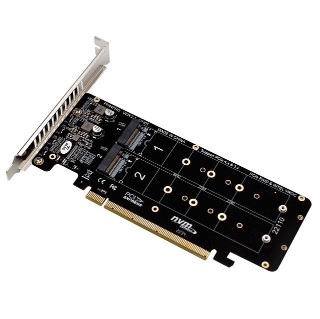 PCIeX16 to M.2 M-key NVMEx4SSD 2U Server RAID Array Expansion Adapter Split card