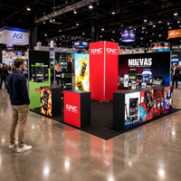 Stand modulaire SEG LED rétroéclairé avec étagères intégrées pour produits, stand réutilisable en aluminium, comptoir rétroéclairé, podium