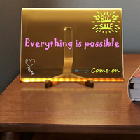 Tableau de dessin lumineux LED pour enfants, tableau d'écriture en acrylique, tableau de notes effaçable, mémo lumineux, veilleuse, cadeau d'anniversaire, cadeau de Noël
