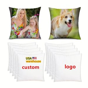Housses de coussin blanches imprimées, personnalisables avec logo, pour sublimation - Product Image 1