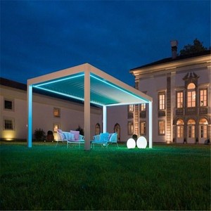 Pérgola Motorizada Moderna de Aluminio con Recubrimiento en Polvo Blanco, Estructura Rectangular para Exteriores, Toldo Eléctrico para Villa - Product Image 3