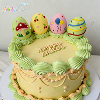 Ingredientes de Decoración para Repostería, 4 Piezas de Azúcar Comestible HALAL en Forma de Huevo de Pascua 3D, para Pasteles con Temática de Pascua
