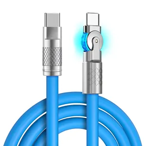 Hot Selling 100W 5V3A 9V2A Fast Charging Data Cable 180 Degree Rotating TPE Zinc Alloy 2M Multifunction Cable
