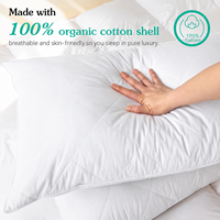 Oreillers en polyester blanc, taille Queen et Standard, doux, avec housse en coton 600 fils, fermeté moyenne, oreiller solide