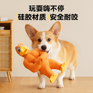 Nouveau jouet d'auto-entretenissement et de divertissement pour chien, jouet en forme de poulet et de canard musclés, pour Golden Retriever, Alaskan Malamute, de taille moyenne et - Product Image 2