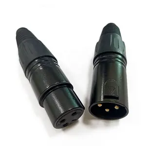 High quality 3 pin black plating xlr male and female audio connector