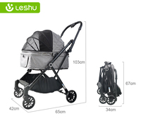 Poussette personnalisée Poussettes détachables Parapluie pour animaux de compagnie Poussette pliante automatique pour animaux de compagnie