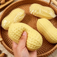 Jouet anti-stress souple en forme d'arachide, jouet à presser à remontée lente, jouet doux réaliste en forme d'arachide pour soulager l'anxiété, cadeau