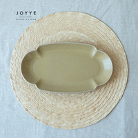 Assiette à manger en céramique Joyye dentelle française adaptée aux plateaux de thé et de pâtisserie de l'après-midi de mariage Assiettes en céramique de service longues et carrées
