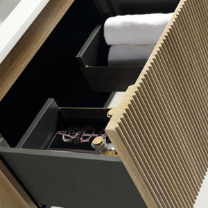 Роскошный классический 24 <span class=keywords><strong>30</strong></span> дюймов 900 мм деревянный Mdf плавающий настенный туалетный столик с раковиной для отеля - Product Image 4