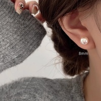 Boucles d'oreilles perle blanc lait rose pour femmes S925 aiguilles en argent pur polyvalent haut de gamme nouvel artisanat en métal