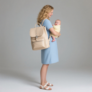 Nhà sản xuất tùy chỉnh unisex Vegan PU da tã tã Túi ba lô tổ chức yếu tố cần thiết sơ sinh cho cô gái với thay đổi mat - Product Image 6
