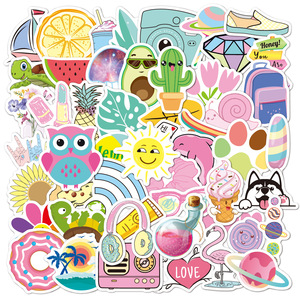 Autocollants <span class=keywords><strong>de</strong></span> dessin animé pour enfants et filles mignonnes <span class=keywords><strong>petite</strong></span> <span class=keywords><strong>sirène</strong></span> océan bébé petit arc-en-ciel mignon chiot dinosaure papillon autocollant adhésif - Product Image 2