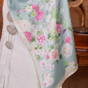 कस्टम लोगो डिजिटल मुद्रित मैट सैटिन मेदिना रेशम शॉल तुर्की हिजाब स्कार्फ 2023 बालों की महिलाओं के लिए स्टाइलिश - Product Image 5