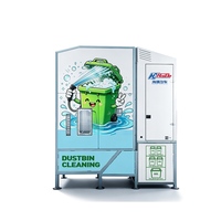 Laveuse de poubelles électrique en acier inoxydable pour usage municipal, entièrement automatique, nettoyage à l'eau chaude