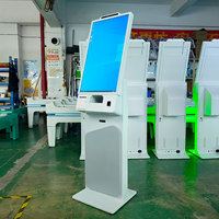 Kiosque en libre-service tout-en-un de 32 pouces avec imprimante thermique, scanner de passeport, scanner d'empreintes digitales et distributeur de cartes pour les demandes d'informations