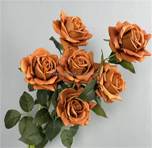 لون جديد أحمر الخدود الوردي موراندي لمسة حقيقية واحدة بالجملة الورود الحريرية البيضاء الاصطناعية الزخرفية اللاتكس الزهور ديكور الزفاف - Product Image 6