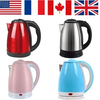 Bouilloire électrique en acier inoxydable avec couvercle, échantillon à 1 USD, arrêt automatique, conforme aux normes européennes/américaines/britanniques 220V/110V