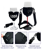 Weinglashalter mit individuellem Logo, Neopren-Becherhülle, personalisierter Koozy für Hochzeiten, Blanko-Getränkehalter mit Trageriemen