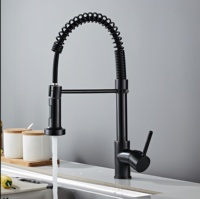 Robinet de cuisine gourmet moderne en acier inoxydable 304 nickel brossé à poignée unique avec douchette extractible