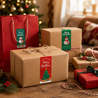 Autocollants de scellage de Noël, autocollants d'emballage, étiquettes de scellage pour boîtes cadeaux, autocollants personnalisés, autocollants pour produits