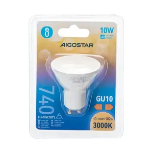 Lampada LED GU10 10W 3000K, efficiente, luce calda, ideale per illuminazione interna e decorazioni d'accento. - Product Image 2