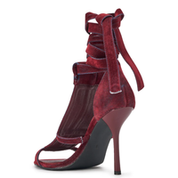 Nouvelles sandales de luxe à talons aiguilles pour femmes avec logo personnalisé et lacets