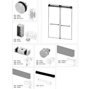 Porte de douche coulissante en verre sans cadre en acier inoxydable moderne de luxe, paroi de douche pour salle de bain <span class=keywords><strong>d</strong></span>'hôtel en coin - Product Image 4